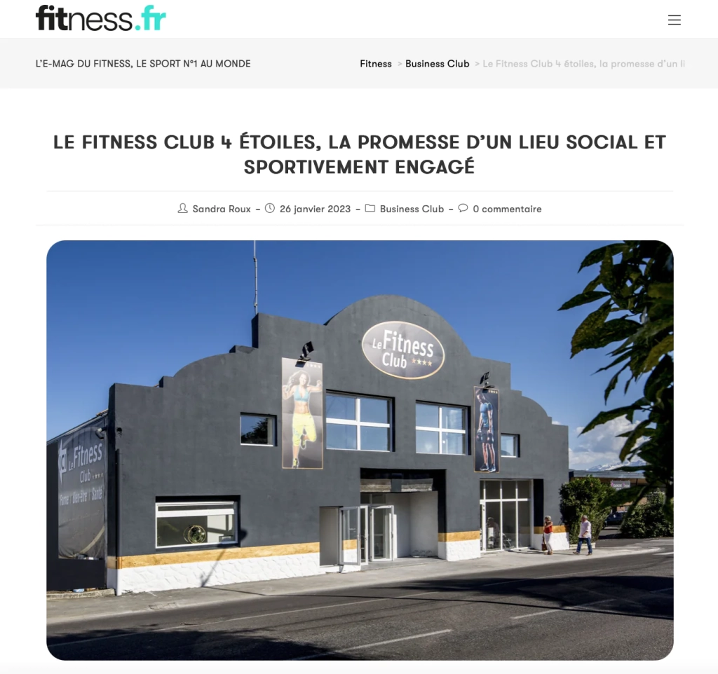 On parle de nous sur FITNESS.FR L’E-MAG DU FITNESS !